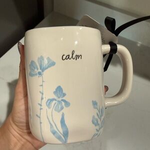 Rae Dunn Calm Mug - Blue and White